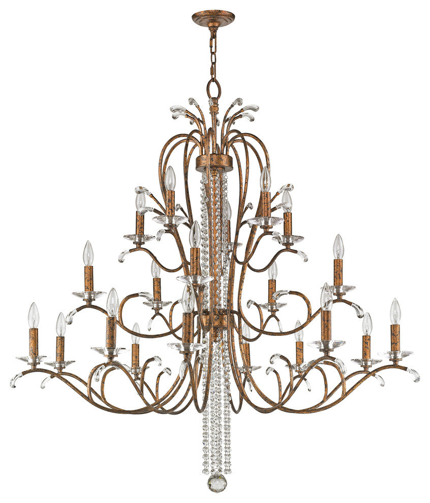Serafina Foyer Chandelier, Hand-Applied Venetian Golden Bronze