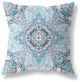 18" Light Blue Boho Flower Suede throw Pillow