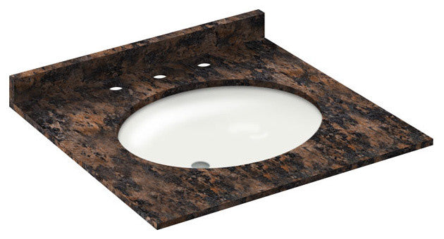 25x22 Baltic Brown Granite Vanity Countertops, 8 Faucet Spread