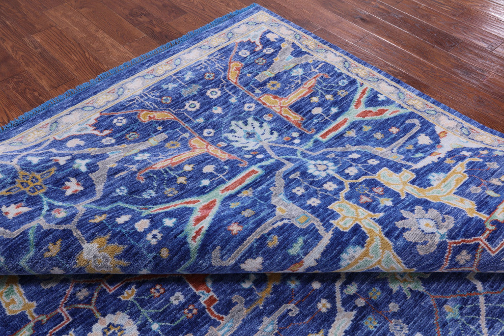 Turkish Oushak Handmade Wool Rug 8' 10" X 11' 10" - Q13337