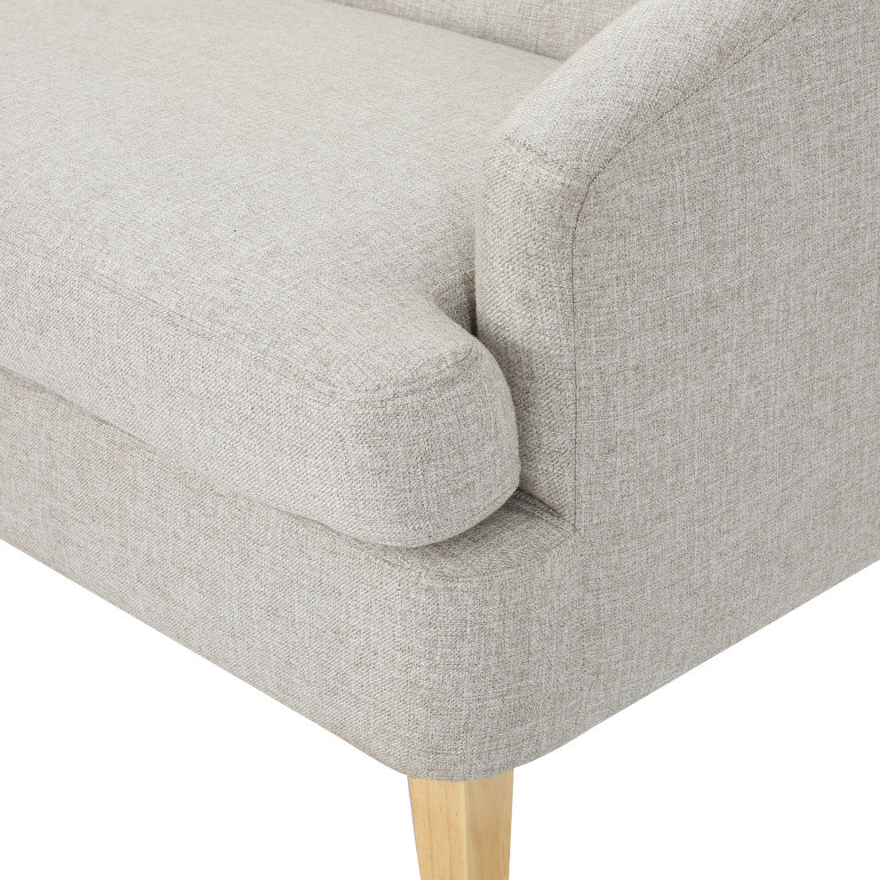 GDF Studio Shelby Mid Century Modern Fabric Loveseat, Beige