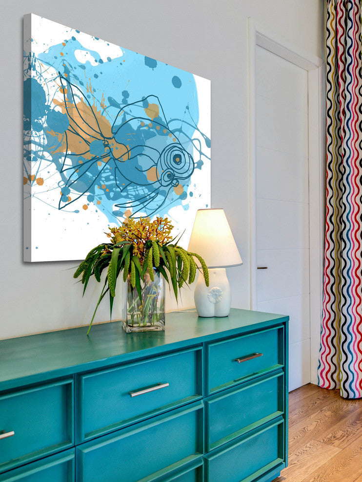 "Blue Fish" Painting Print on Canvas by Irena Orlov