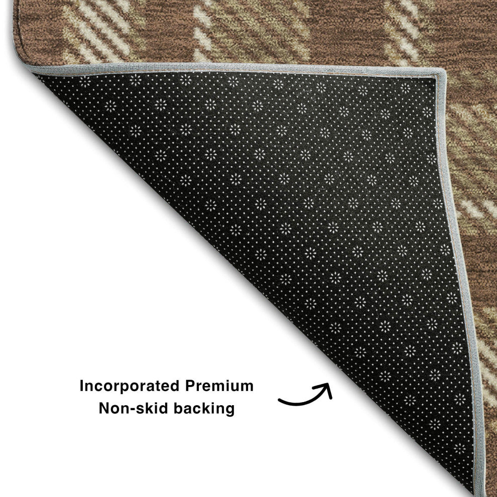 Premium Machine Washable Mayfield AMF563 Chocolate 2'3" x 7'6" Runner Rug