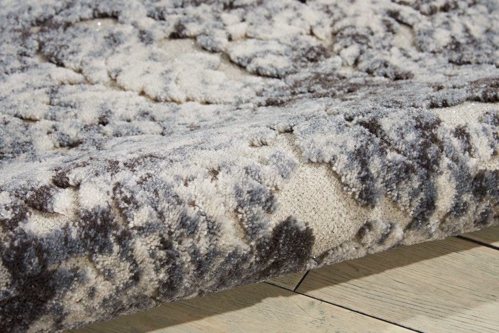 Michael Amini Gleam MA603 Area Rug, Ivory/Slate, 3'10" x 5'10"