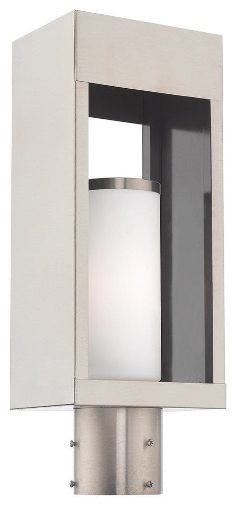 Livex Lighting Brushed Nickel 1-Light Outdoor Post Top Lantern