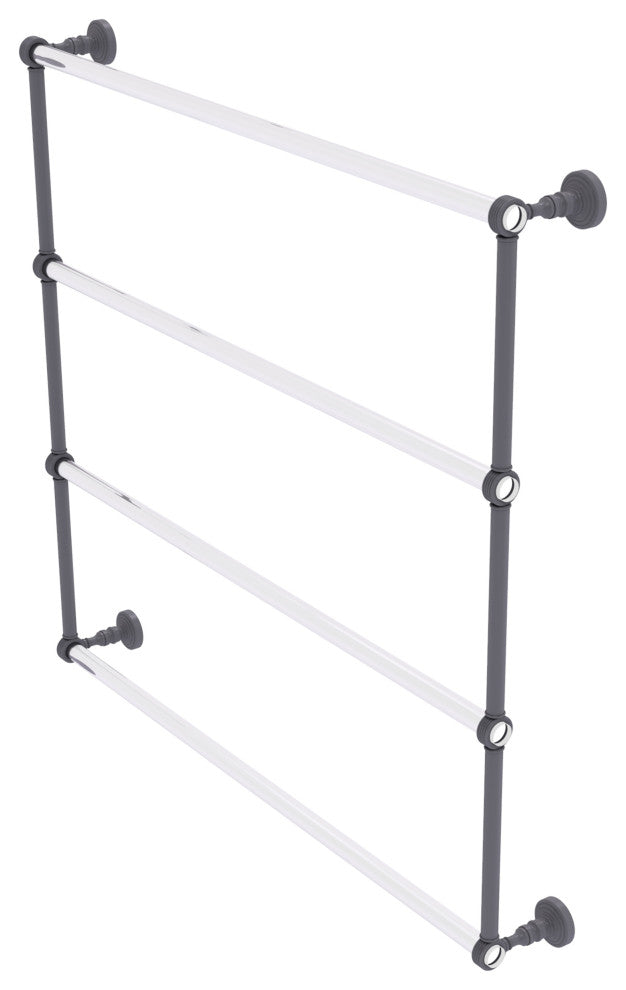 Pacific Grove 4 Tier 36" Ladder Towel Bar with Groovy Accents, Matte Gray