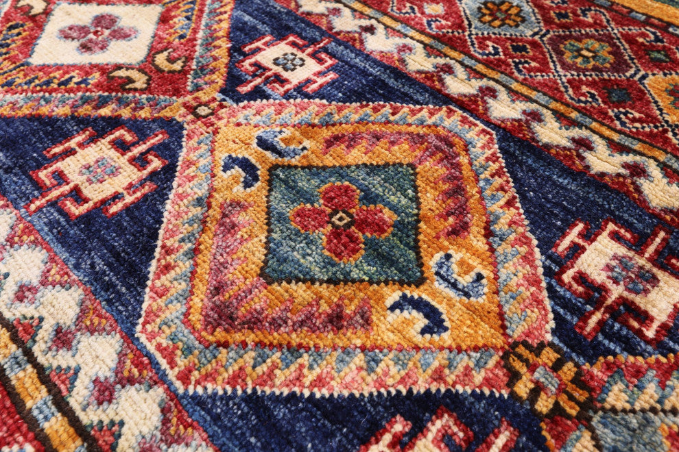 4' 0" X 5' 10" Khorjin Super Kazak Handmade Wool Rug Q9770