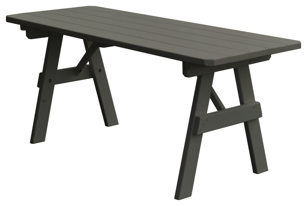 Pine Traditional Table, Olive Gray, 6 Foot