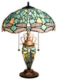 Sunniva Dragonfly Tiffany 3-Light Double Lit Table Lamp 16" Shade