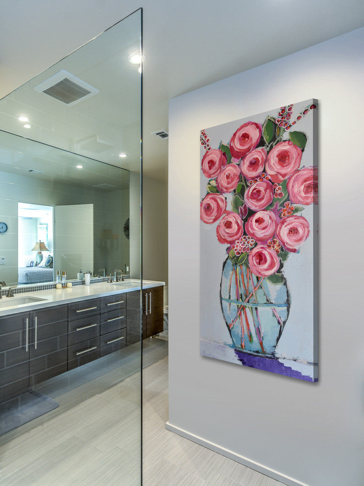 Marmont Hill, "Tall Bouquet" by Michelle Rivera Painting Wrapped Canvas, 12x24