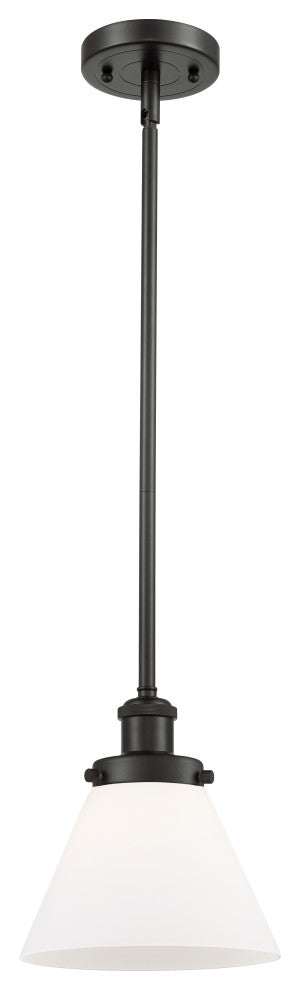 Large Cone 1-Light Pendant, Oil Rubbed Bronze, Matte White