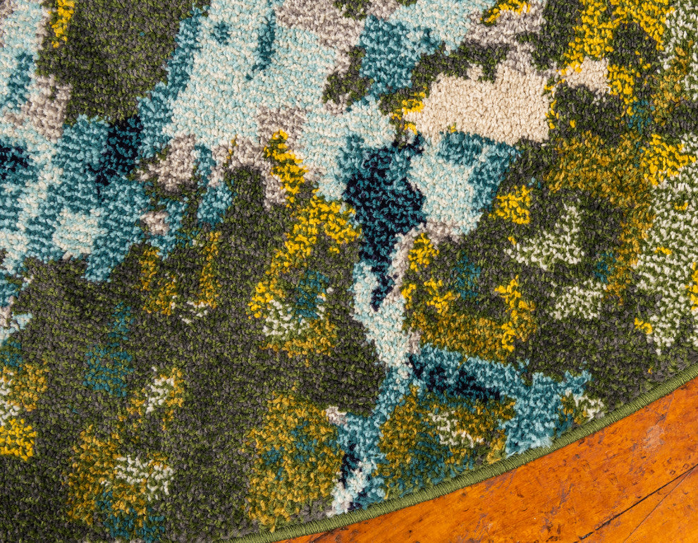 Unique Loom Green Jardin Ivy 6' 0 x 6' 0 Round Rug