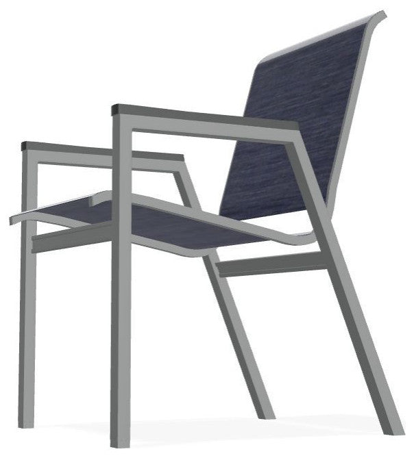 Bazza Sling Stackable Outdoor Dining Chair, Collect Indigo/Graphite