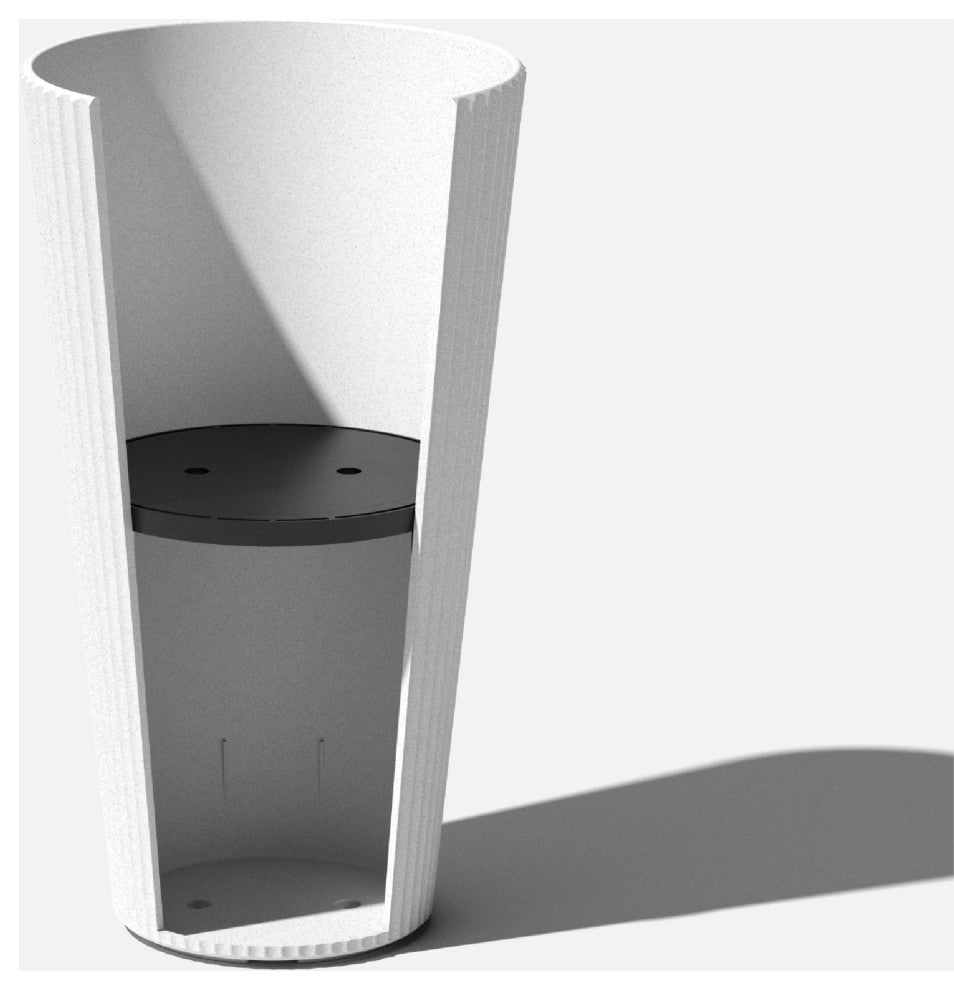 Veradek Demi Series Tall 26" Planter, White, 2 Pack