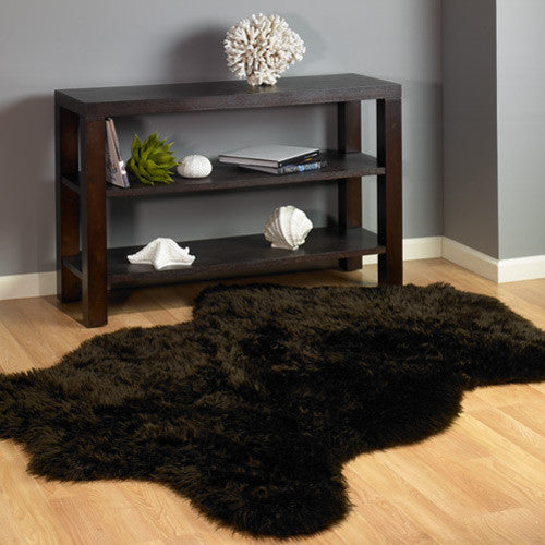Classic Brown Bear Pelt Faux Fur Rug, 28"x43"