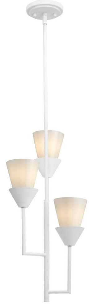 Pinellas Collection 3-Light Contemporary Pendant, White Plaster