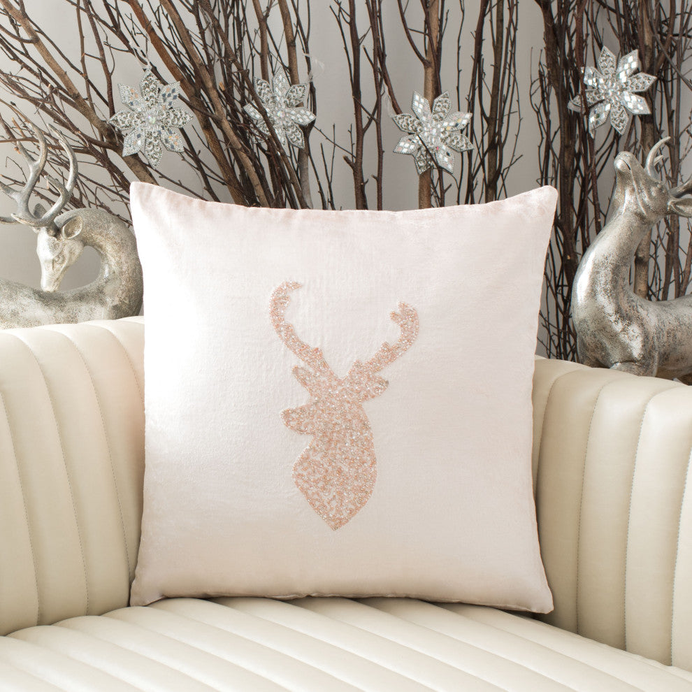 Safavieh Rein Pillow, Blush, 18"x18"