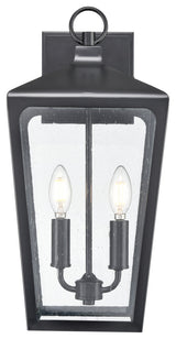 Brooks 2 Light 19" Tall Outdoor Wall Sconce Powder Coated Black
