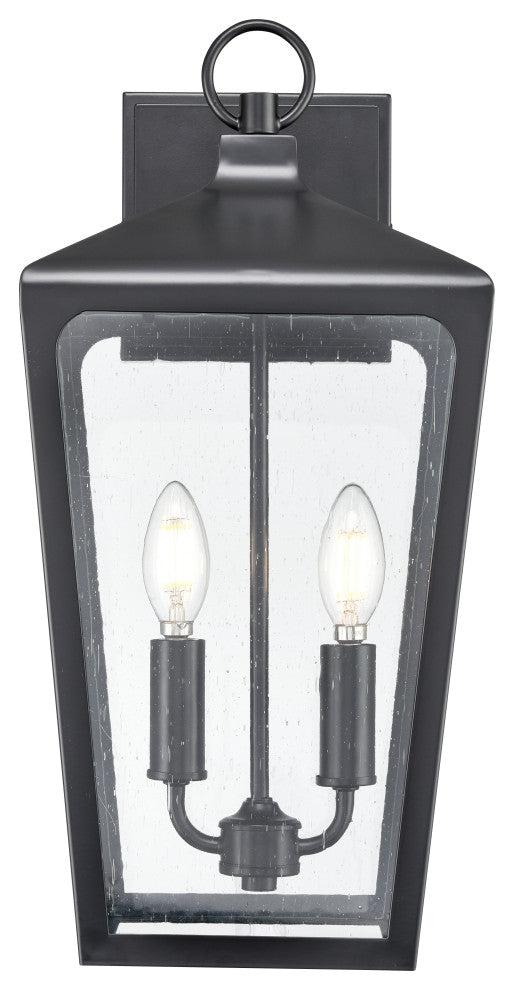 Brooks 2 Light 19" Tall Outdoor Wall Sconce Powder Coated Black