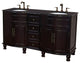 62" Double Sink Vanity-Dark Mahogany-Black  Galaxy