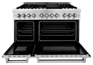 ZLINE 48" Dual Fuel Range, Stainless With Reversible Griddle RA-GR-48