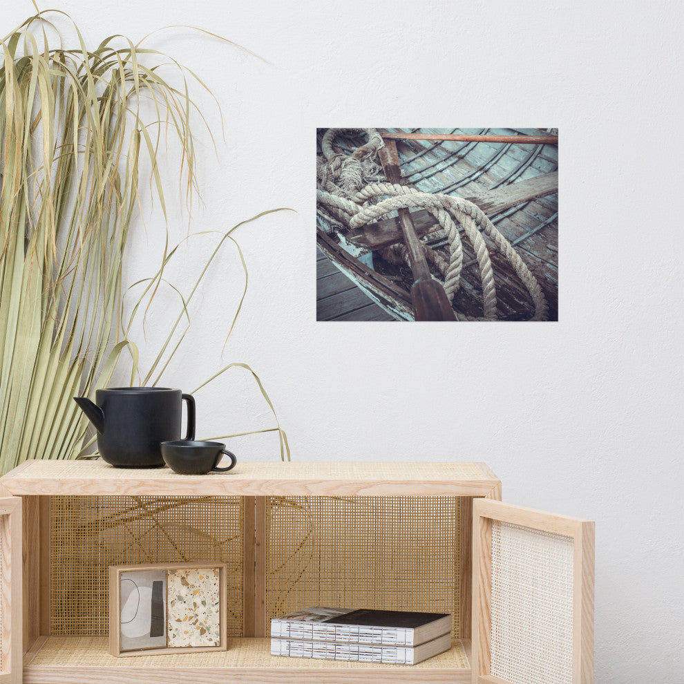 Vintage Boat Oars and Ropes Nautical Photo Loose Wall Art Prints, 16" X 20"