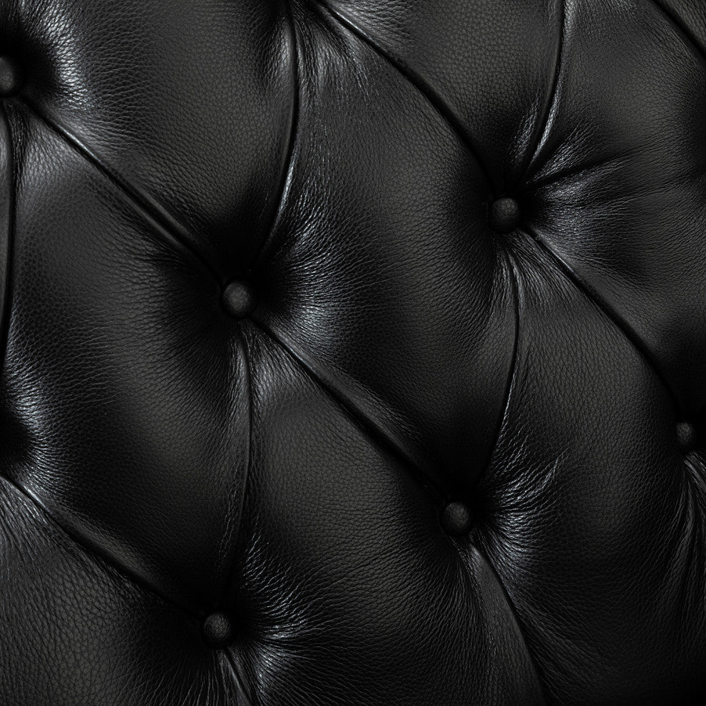 Bertram Genuine Leather Armchair Set of 2, Black