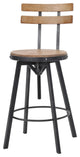 GDF Studio Poe Anique Finish Firwood Height Adjustable Bar Stool