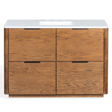 Safavieh Couture Gabrietta Vanity, Medium Oak/White, 48In