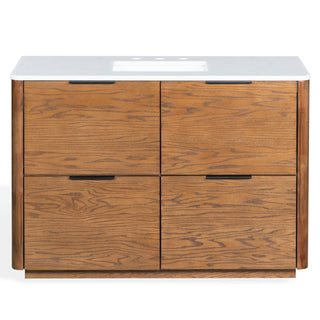 Safavieh Couture Gabrietta Vanity, Medium Oak/White, 48In