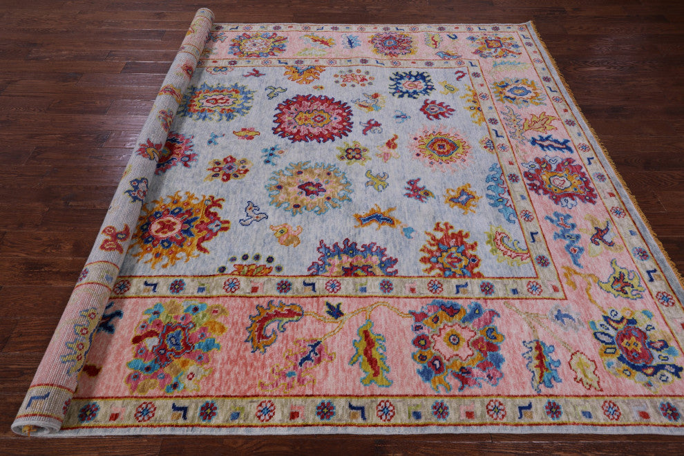 Turkish Oushak Hand-Knotted Wool Rug 8' 3" X 9' 11" - Q13544