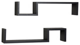Danya B Black "S" Wall Mount Shelves, Set of 2