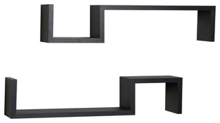 Danya B Black "S" Wall Mount Shelves, Set of 2