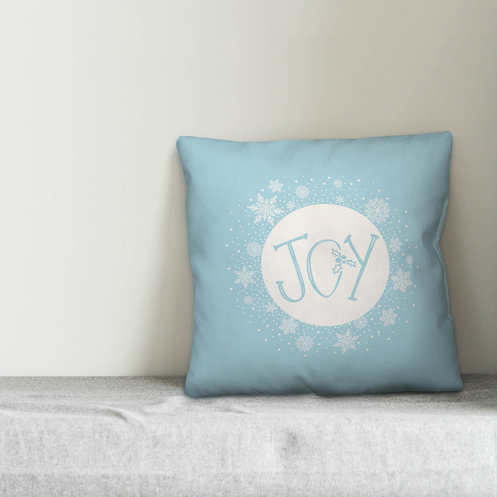 Baby Blue Joy 16"x16" Throw Pillow