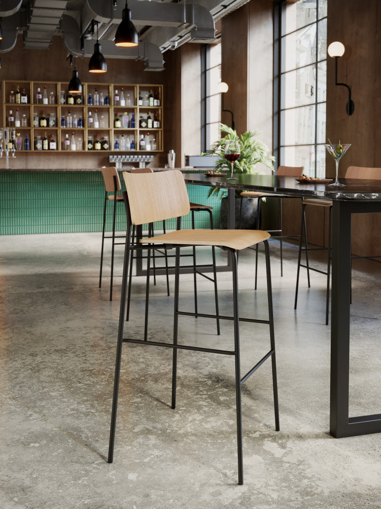Mia Barstool, American White Oak With Metal Frame, Counter Height (Seat H: 25.5'