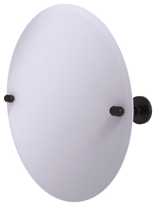 Frameless Round Beveled Edge Tilt Mirror, Antique Bronze