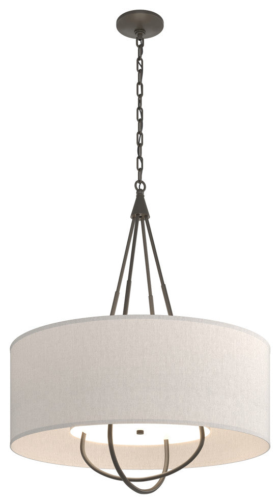 Loop Pendant, Dark Smoke Finish, Dark Smoke Accents, Flax Shade