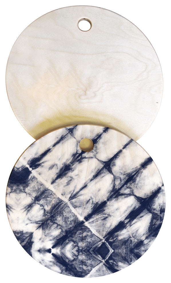 Little Arrow Design Co Shibori Tie Dye Cutting Board Round