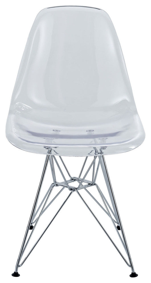 Modern Contemporary Kitchen Dining Side Chair Clear