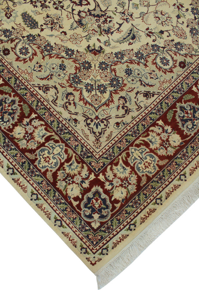 Pak-Persian Tabriz Ivory Rug, 6'1x9'7
