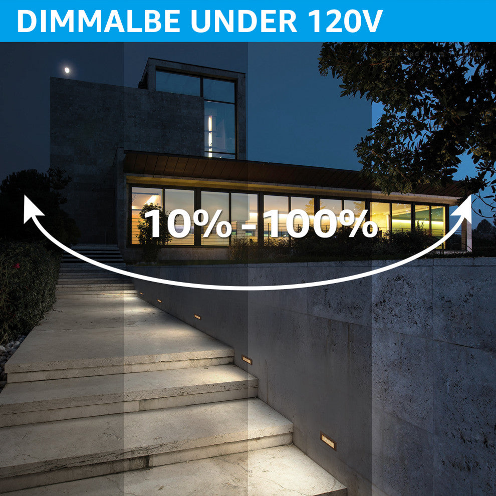 12-Pack Dimmable LED Step Lights 120-277V, 4.5W Stair Light, Oil Rubbed Bronze