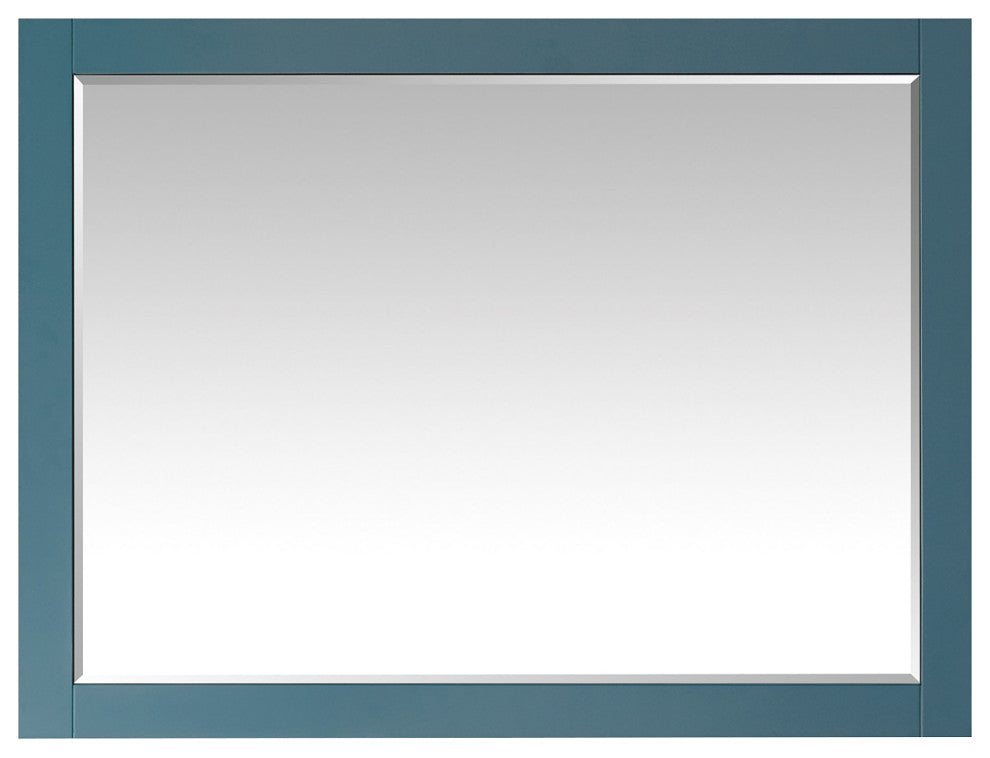 Sutton Rectangular Bathroom Wood Framed Wall Mirror, Royal Green, 48"