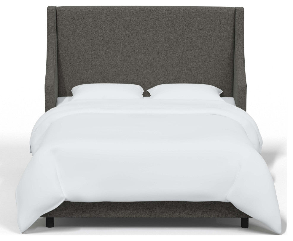 Fully Upholstered Wingback Bed, Zuma Charcoal, King