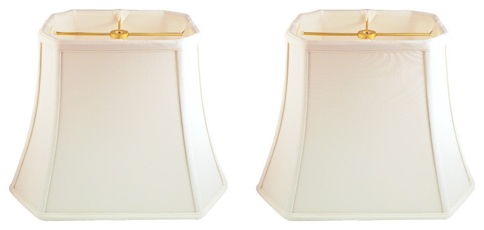 Royal Designs Rectangle Cut Corner Lamp Shade, White, (6x8)x(9x14)x10, Set of 2