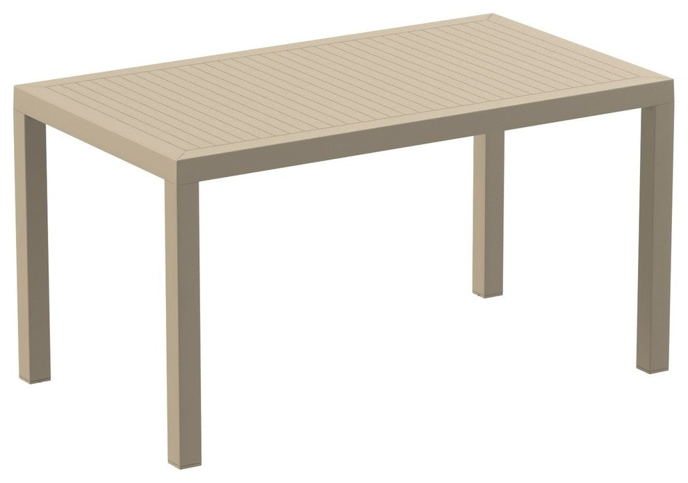 Artemis Resin Rectangle Dining Set With 6 Arm Chairs, Taupe