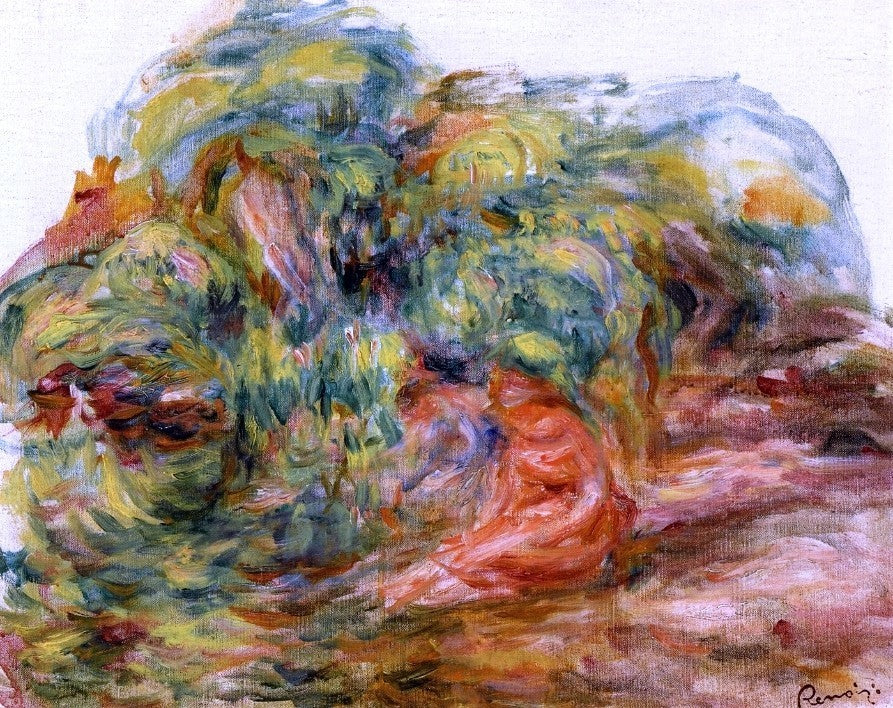 Pierre Auguste Renoir Two Woman in a Garden - 20" x 25" Premium Canvas Print