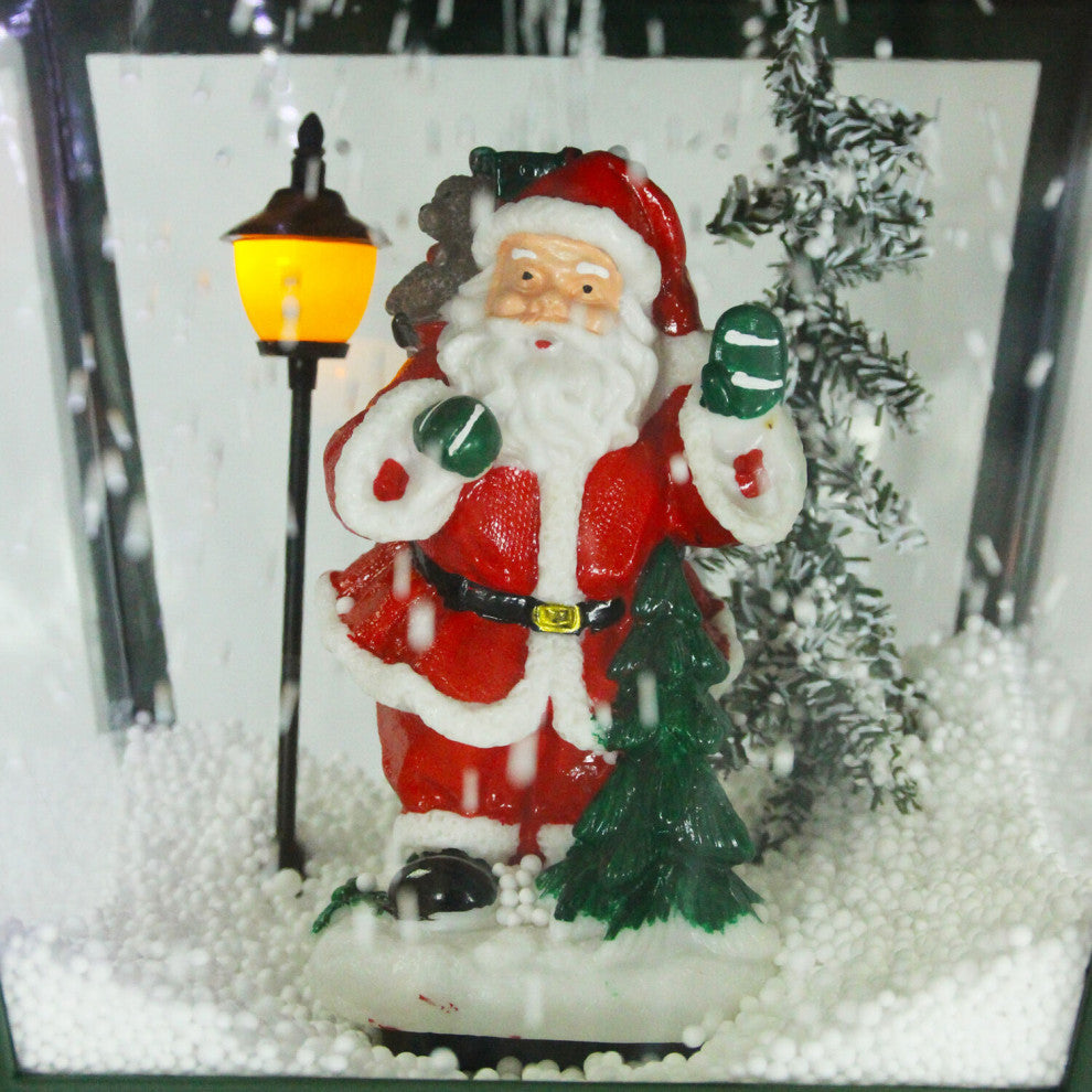 71" Musical Snowy Street Lamp WithChristmas Tree Scene, 2 Signs, White