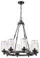 Z-LITE 588-8ABB 8 Light Outdoor Pendant, Ashen Barnboard