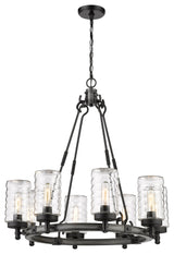 Z-LITE 588-8ABB 8 Light Outdoor Pendant, Ashen Barnboard
