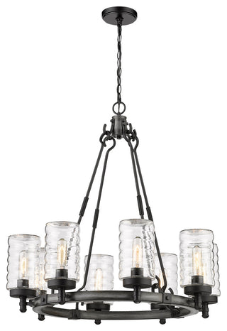 Z-LITE 588-8ABB 8 Light Outdoor Pendant, Ashen Barnboard